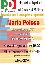 Incontri con la politica: il Pd di Moliterno incontra Mario Polese